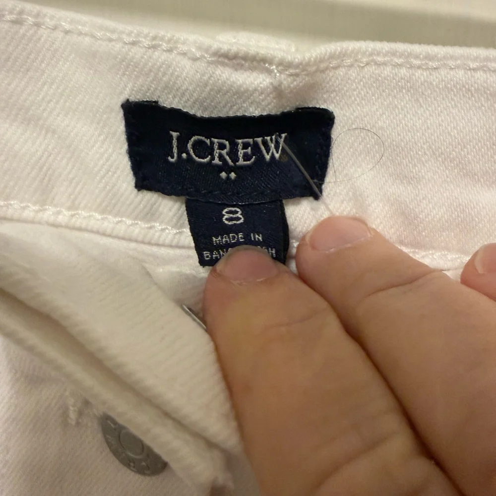 NWT J. Crew White Button-Front Mini Skirt - Size 8